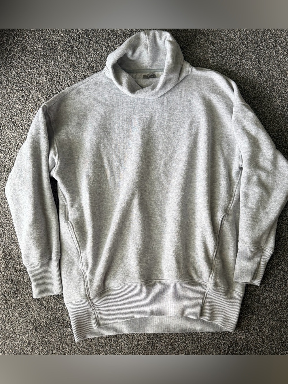 aerie Heather Gray Oversized Turtleneck Sweatshirt